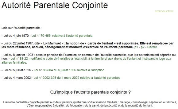 Autorité Parentale Conjointe